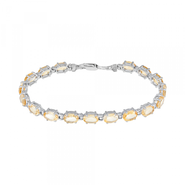 Серебряный браслет с цитрином № 122883