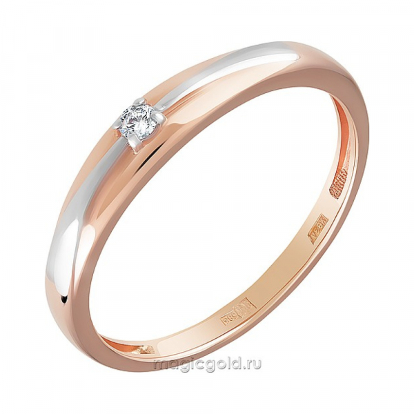 Золотое кольцо с бриллиантом № 163817