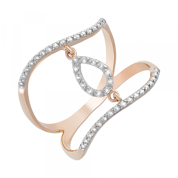 Золотое кольцо с фианитами № 122304