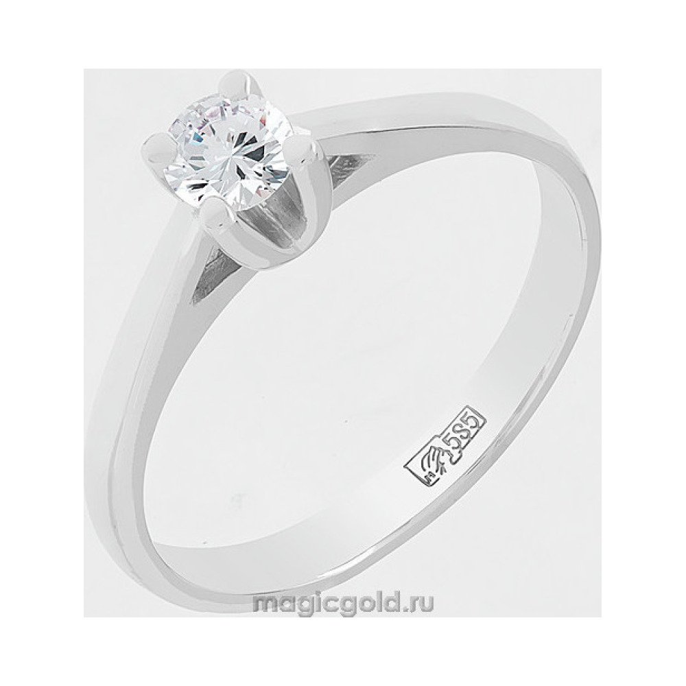 Золотое кольцо с бриллиантом № 8035