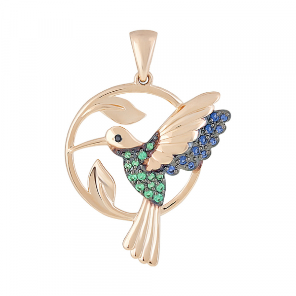 Золотая подвеска с фианитами № 128939