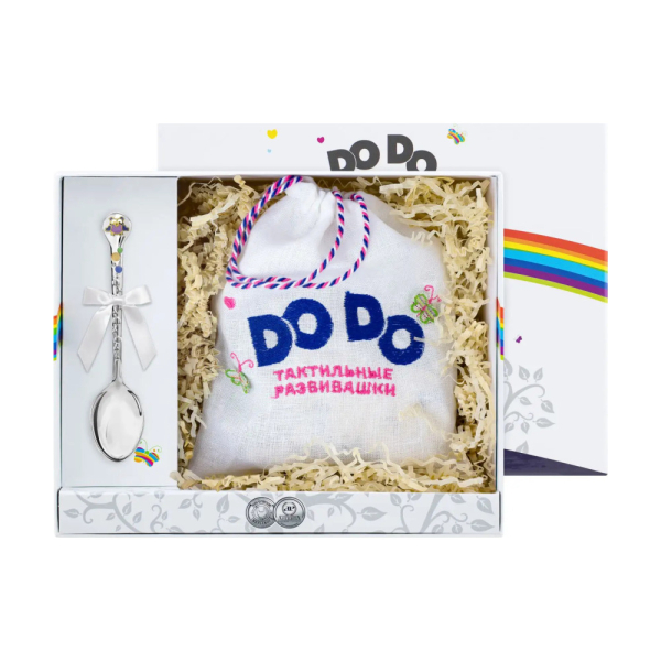 Набор детский DODO Совенок: ложка и пазл с позолотой и эмалью из серебра 925 пробы