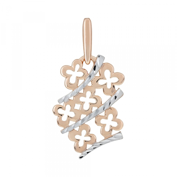 Золотая подвеска без камня с алмазкой № 116583