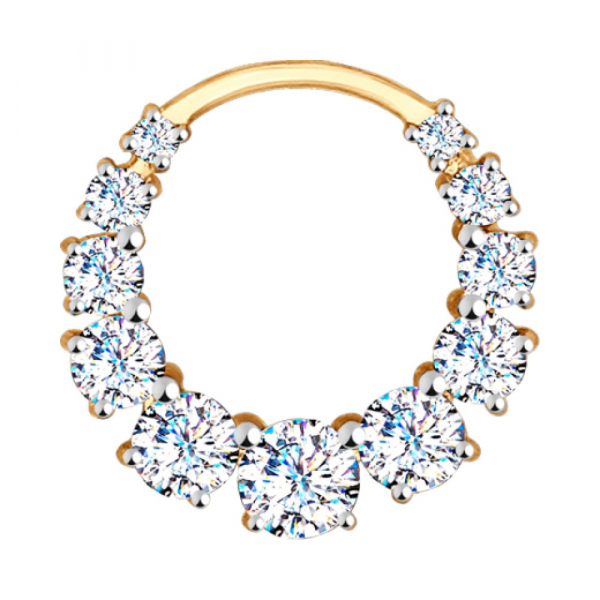 Золотая подвеска с фианитом № 140456