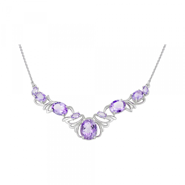 Серебряное колье с аметистом № 126308