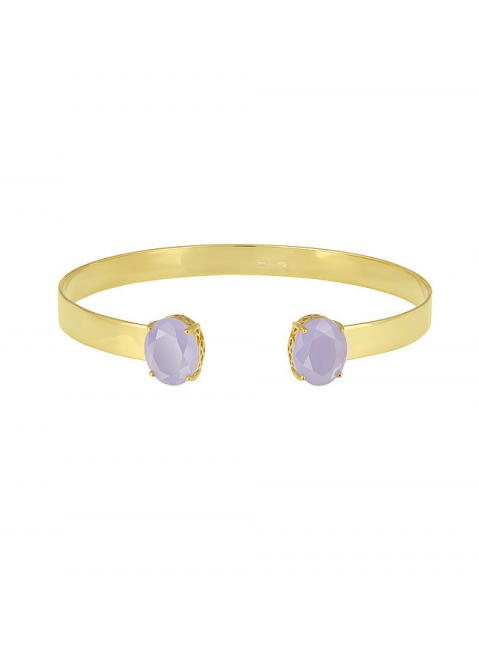 Серебряный браслет с алпанитом и золотым покрытием № 132499