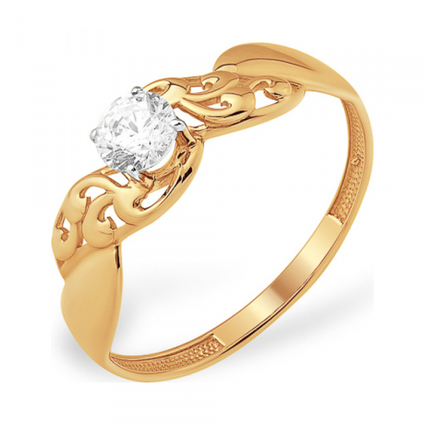 Золотое кольцо с фианитом № 163172