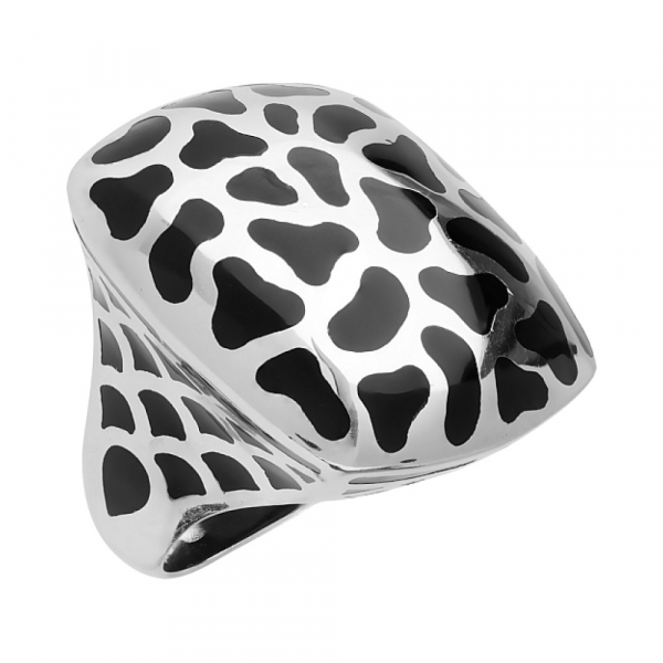 Серебряное кольцо без камня с кауч. вставками № 82978