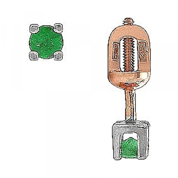 Пуссеты с изумрудом № 24883