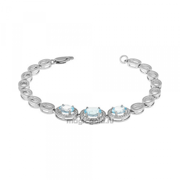 Серебряный браслет с топазом и фианитом № 134497