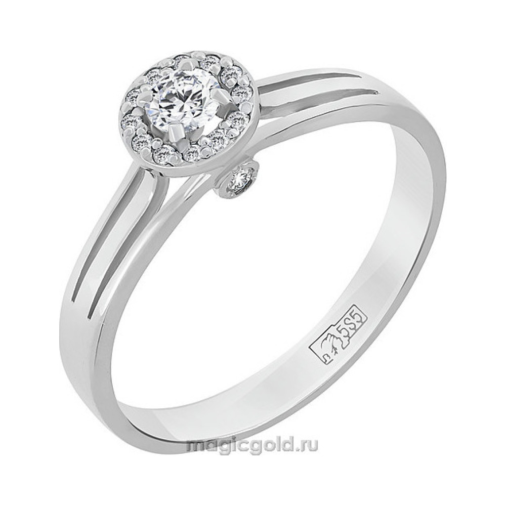 Золотое кольцо с бриллиантом № 111882