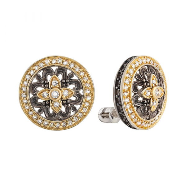 Пуссеты с фианитом № 132197