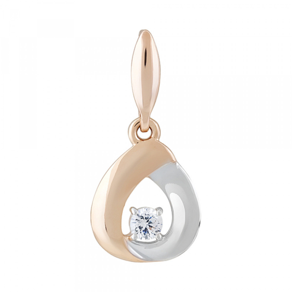 Золотая подвеска с фианитами № 127532