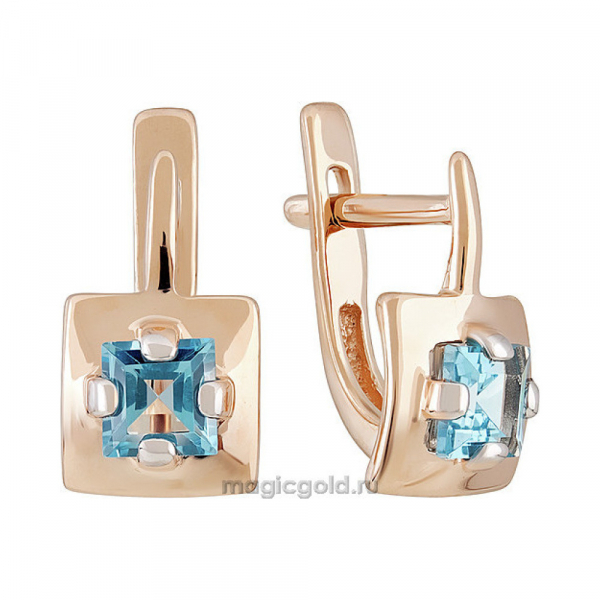 Золотые серьги с топазом № 139747