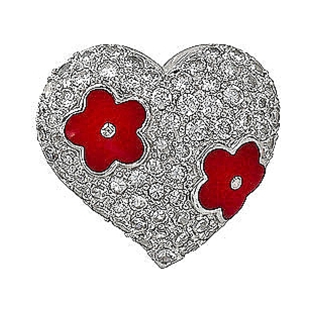 Серебряная подвеска с фианитом и эмалью № 75105