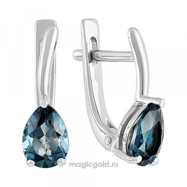 Золотые серьги с топазом № 139111