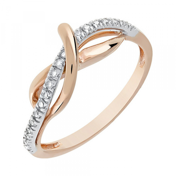 Золотое кольцо с бриллиантом № 82219