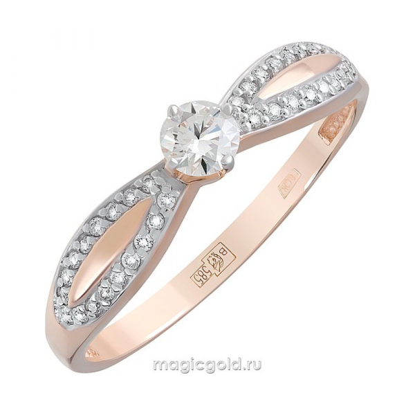 Золотое кольцо с бриллиантом № 160848