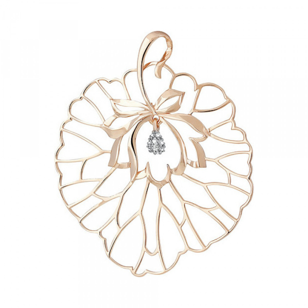 Золотая подвеска с фианитом № 135917