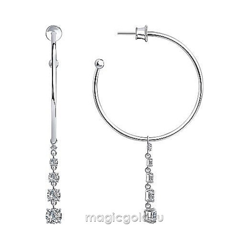 Пуссеты с фианитом № 173404