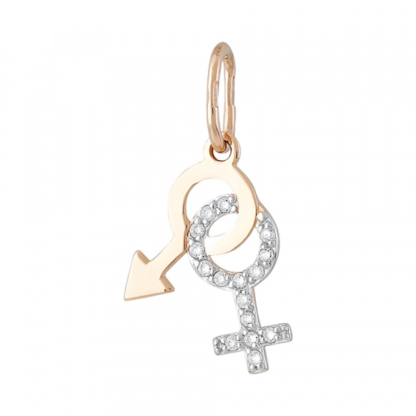 Золотая подвеска с фианитом № 129922