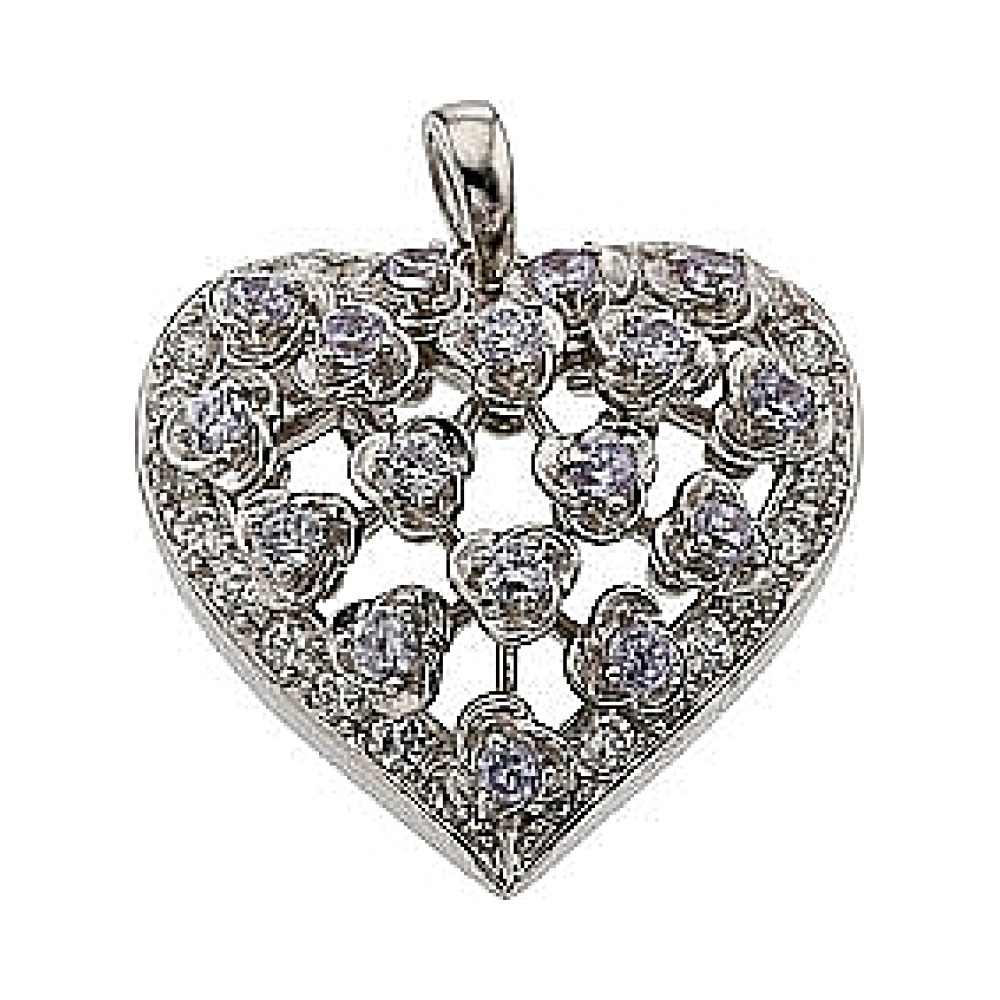 Серебряная подвеска с фианитом № 33820