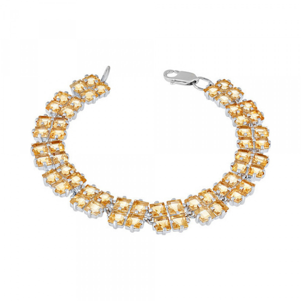 Серебряный браслет с цитрином № 123881