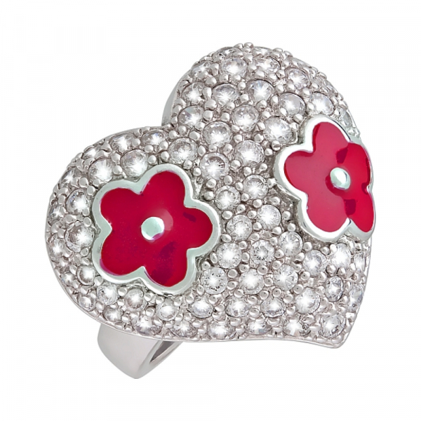 Серебряное кольцо с фианитом № 75136