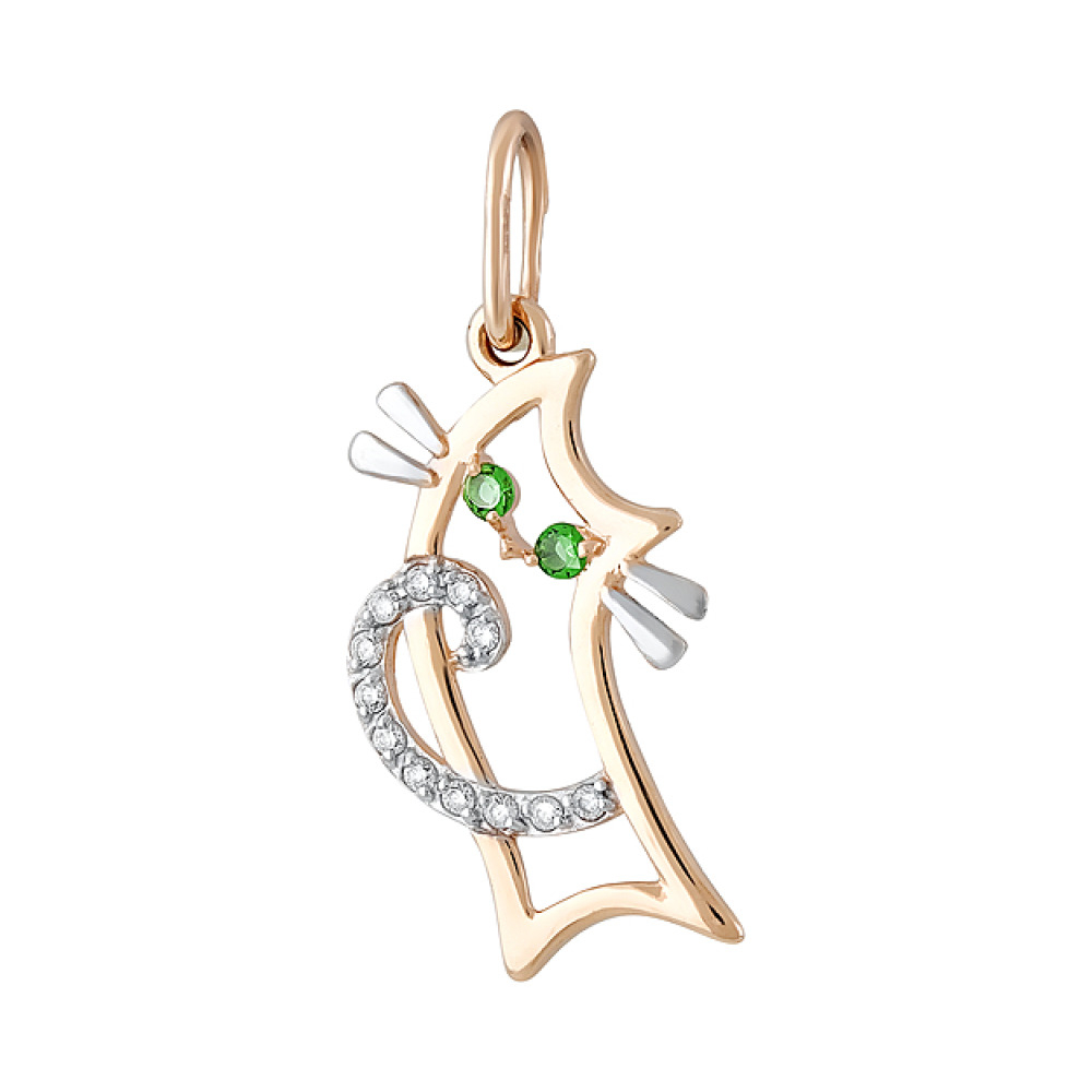 Золотая подвеска с фианитом № 130007