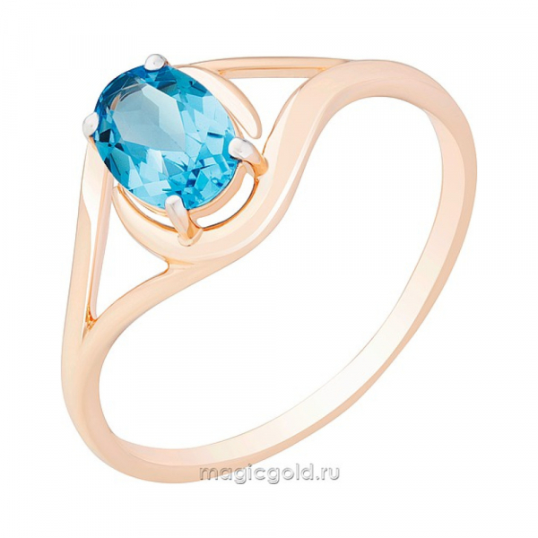 Золотое кольцо с топазом № 170451