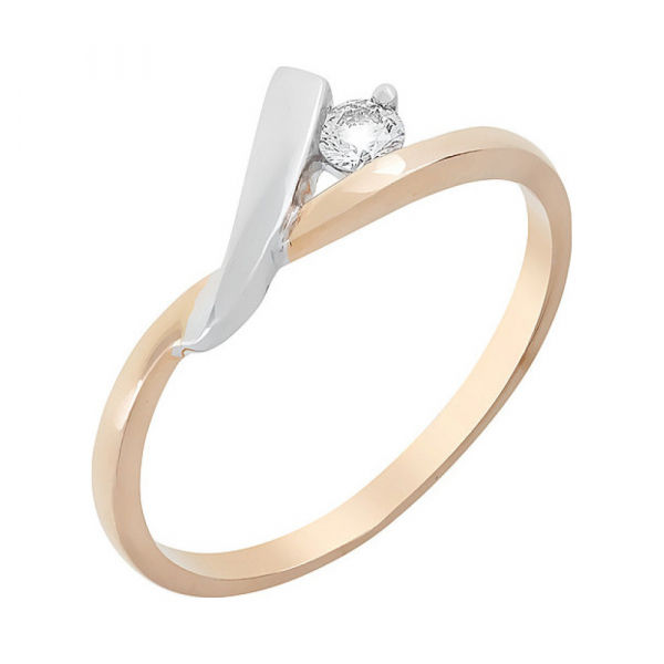 Золотое кольцо с бриллиантом № 39442