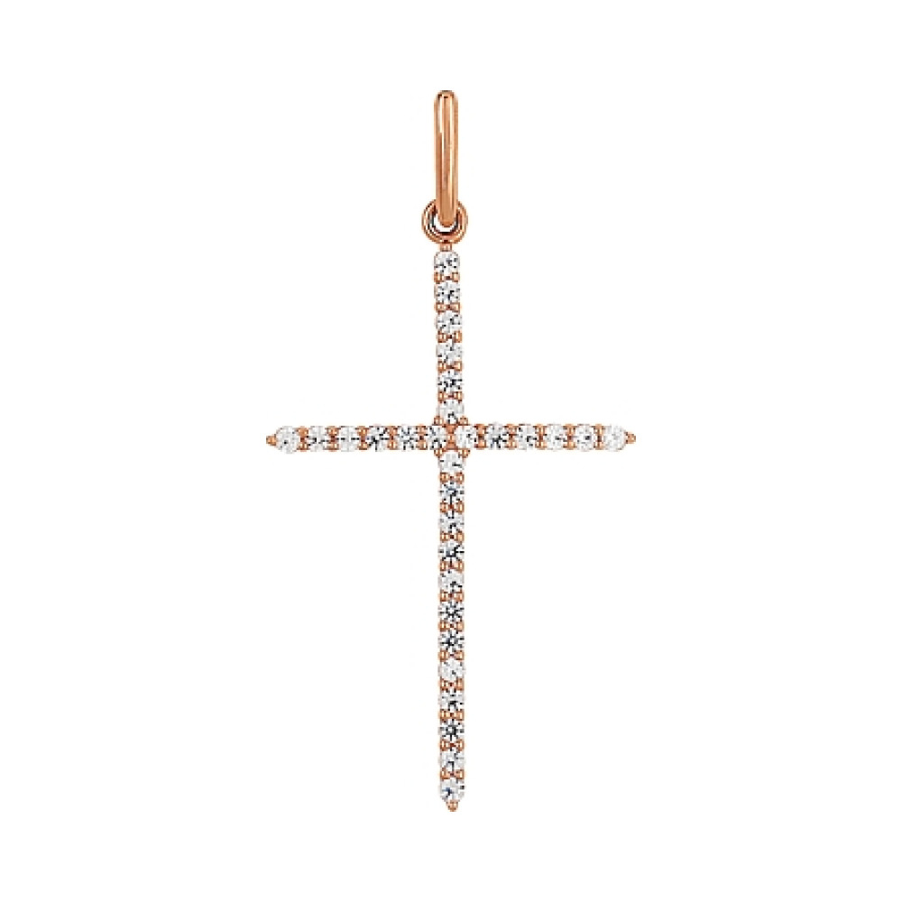 Золотая подвеска с фианитом № 83674