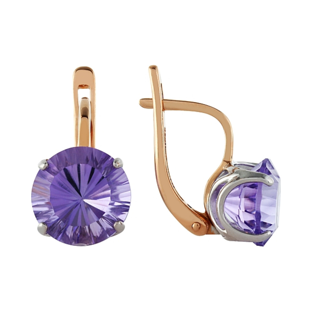 Серьги с аметистом № 85268