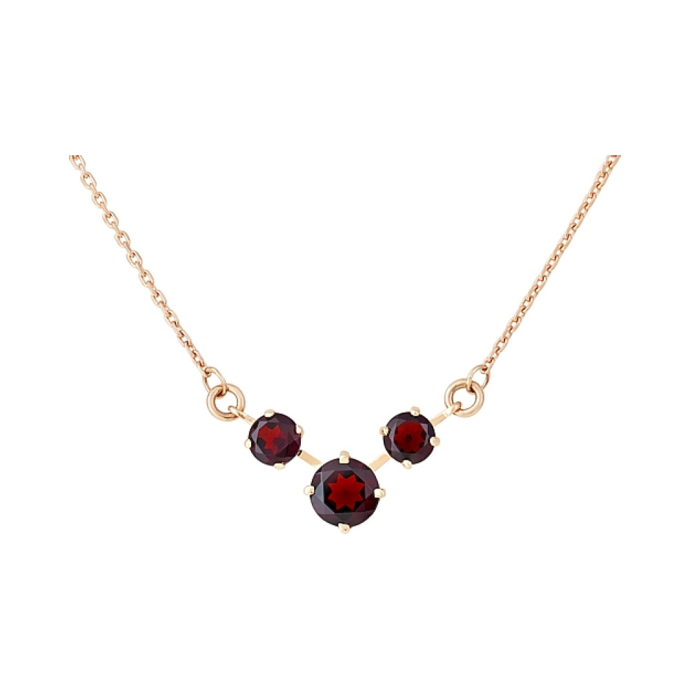 Золотое колье с гранатом № 111852