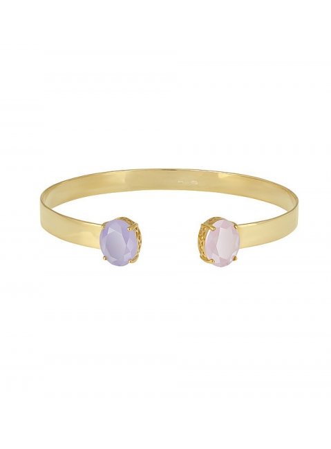 Серебряный браслет с алпанитом и золотым покрытием № 132500