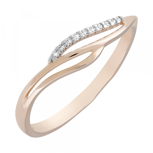 Золотое кольцо с фианитами № 121979