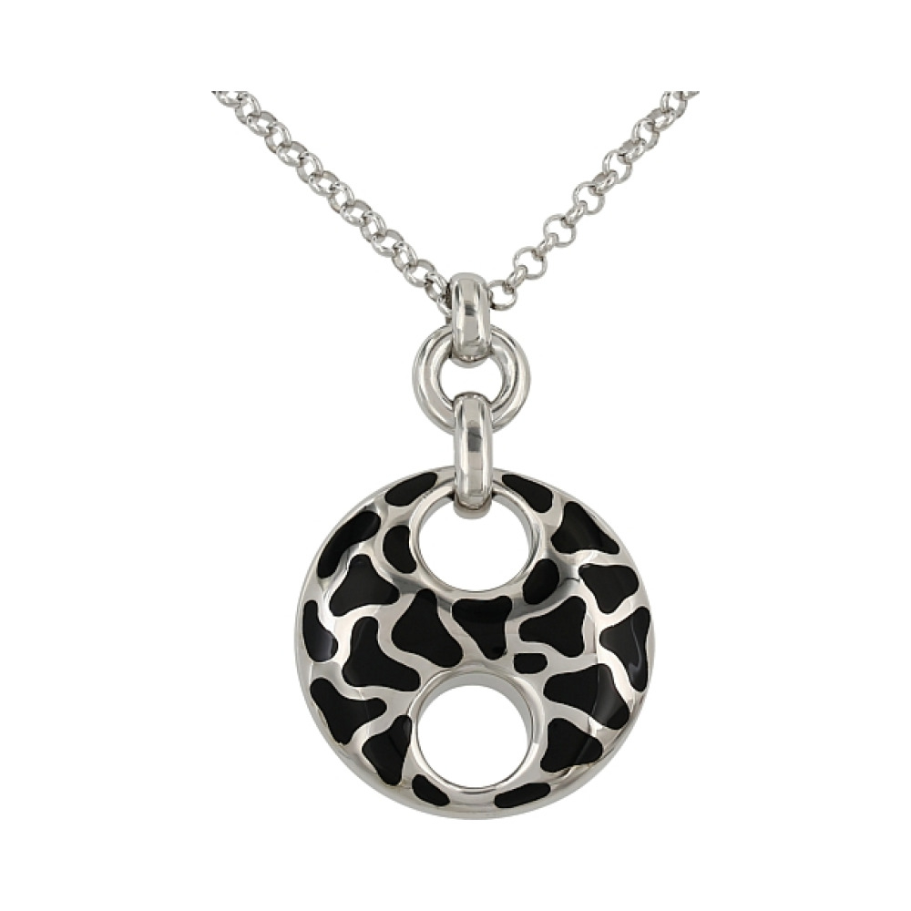 Серебряное колье каучук с серебром № 106714