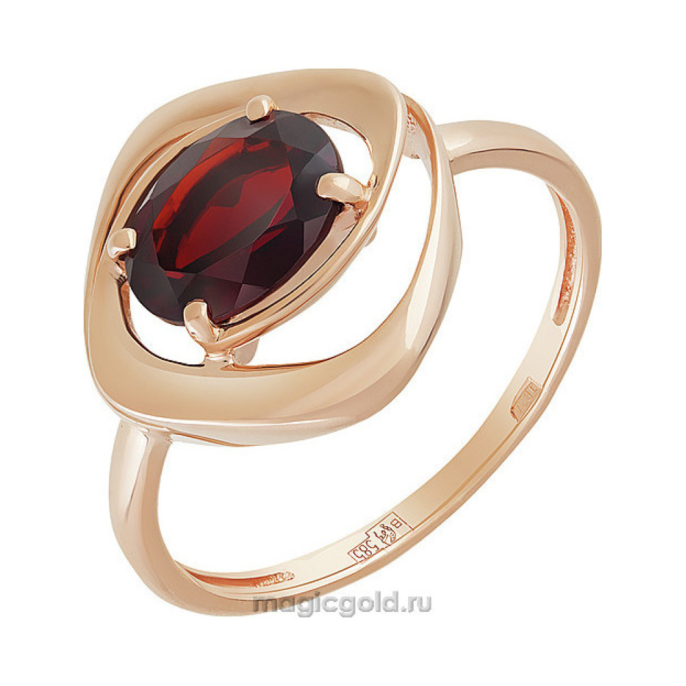 Золотое кольцо с гранатом № 160532