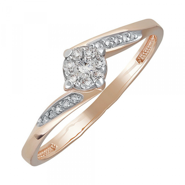 Золотое кольцо с фианитом № 138268