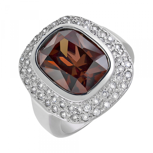 Серебряное кольцо с фианитом № 77718