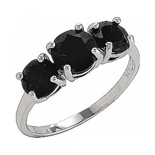 Серебряное кольцо с сапфиром № 75134