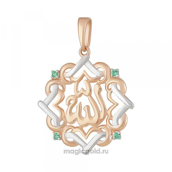 Золотая подвеска с фианитом № 162307
