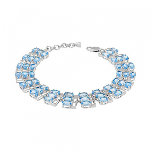 Серебряный браслет с топазом и фианитом № 132888