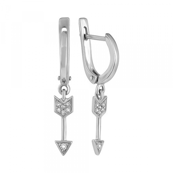 Серебряные серьги с фианитом № 134192