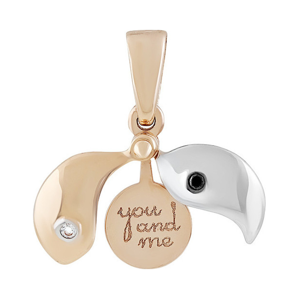 Золотая подвеска с фианитом № 135425