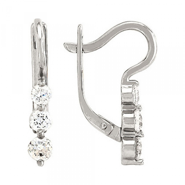 Золотые серьги с фианитом № 82090