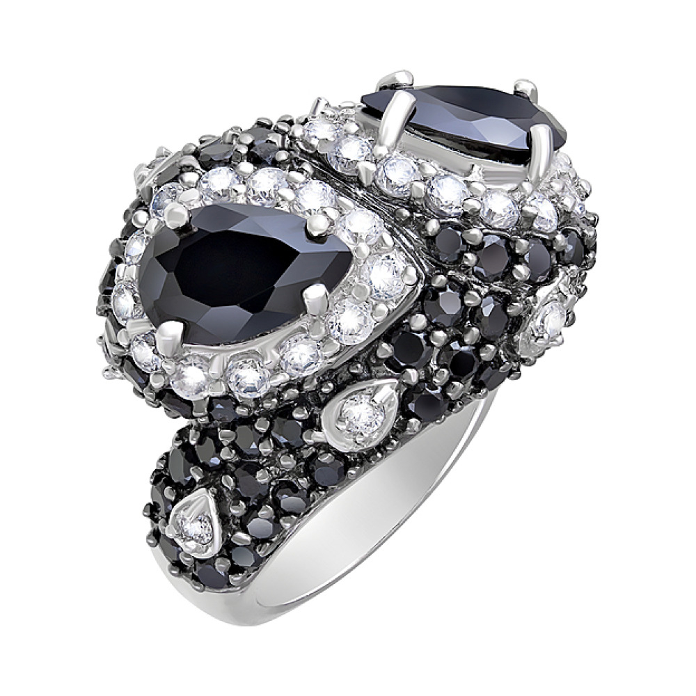 Серебряное кольцо с фианитом № 70772