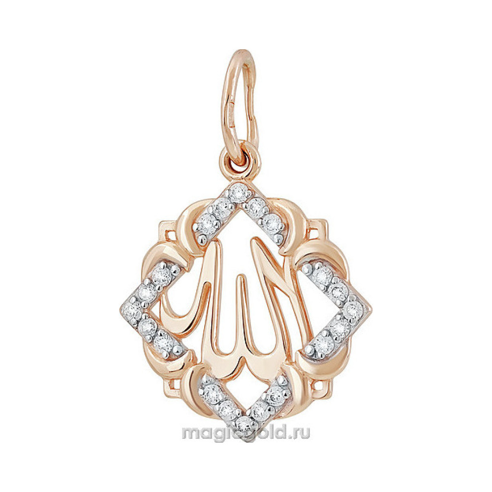 Золотая подвеска с фианитом № 141933
