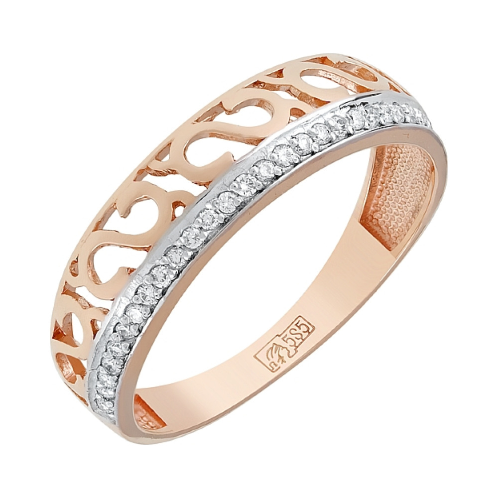 Золотое кольцо с бриллиантом № 117660