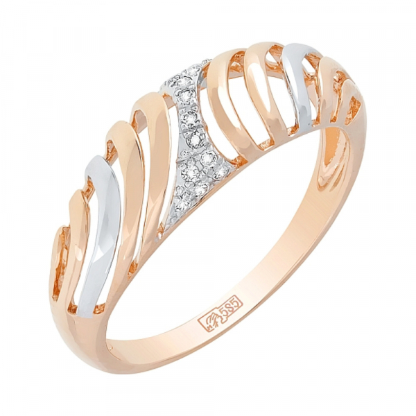 Золотое кольцо с бриллиантом № 113760